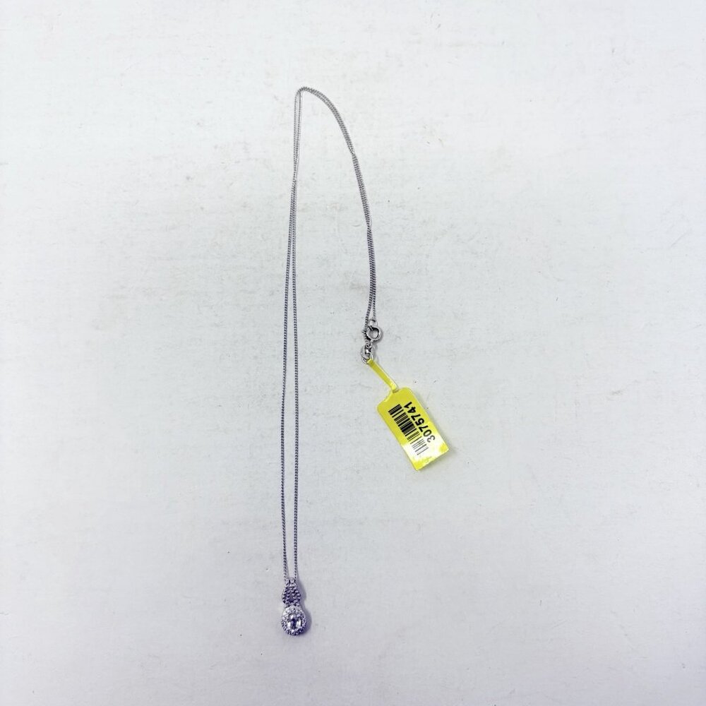 Shop LC Natural White Zircon Sterling Silver Pendant With‎ 20in Chain 5394